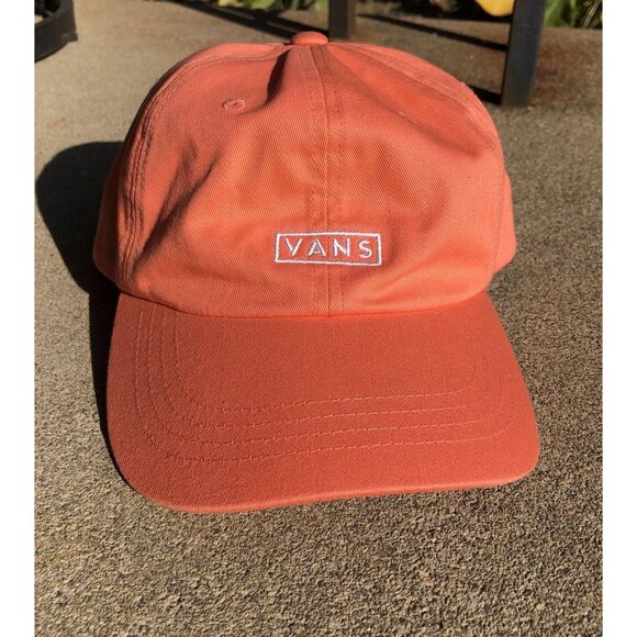 Vans Accessories - Vans Unisex Adjustable Orange Cotton Strap Back Hat With Embroidered Logo Skater